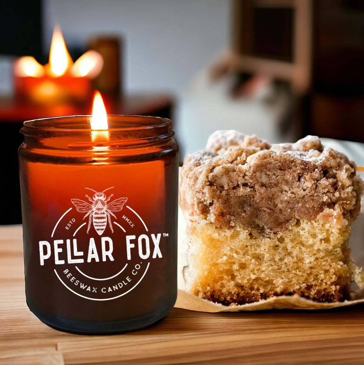 Cinnamon Crumb Cake Beeswax Candle